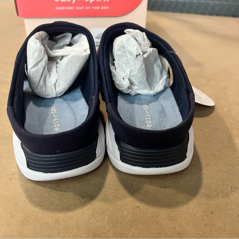 Easy Spirit Womens Traciee 7 Wedge Open Toe Slide Sandals Dark Blue SZ 8 - Picture 3 of 8